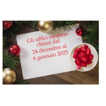 Chiusura uffici dal 24 dicembre al 6 gennaio