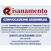 Convocazione assemblea dei soci di fine novembre