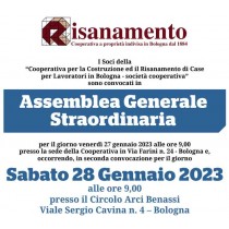 Convocazione assemblea generale straordinaria, gennaio 2023